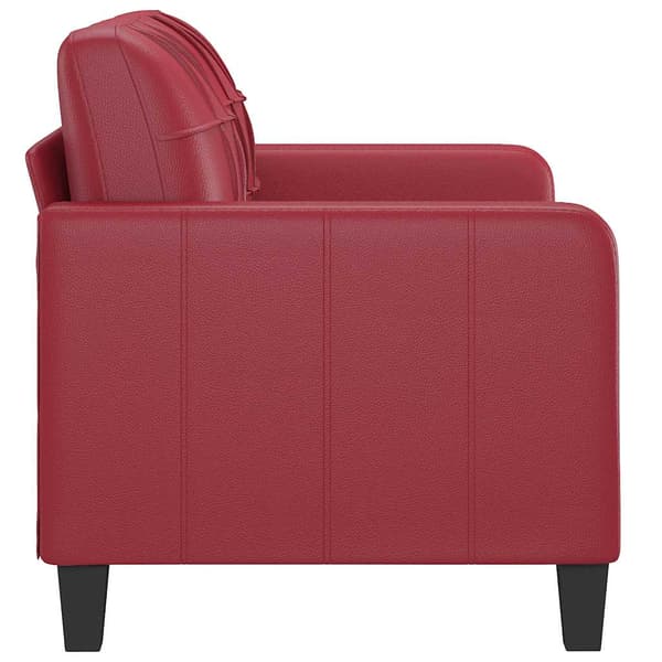 vidaXL 2-sitssoffa vinröd 120 cm konstläder