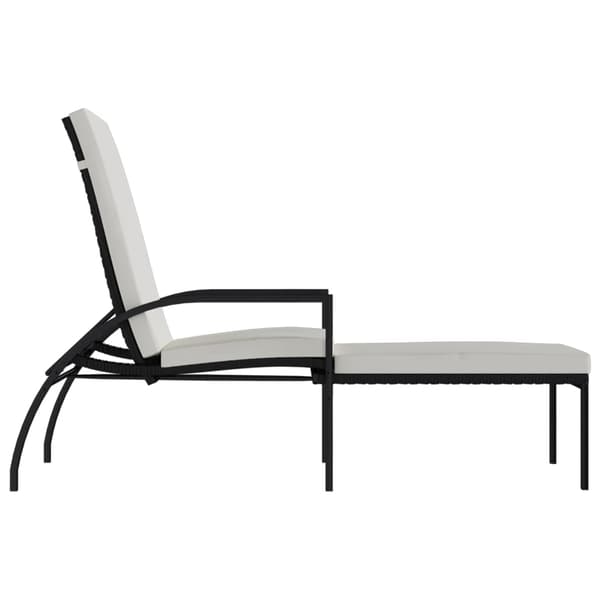 vidaXL liggestole med fodstøtte, sæt med 2, polyrattan, sort