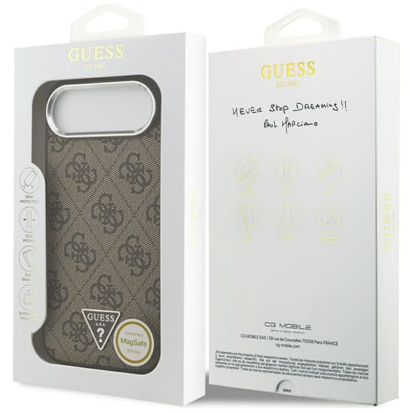 Guess 4G Triangle Logo MagSafe-etui til iPhone Air brun sølv
