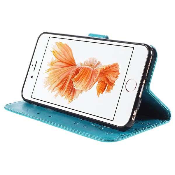 Flip-etui til iPhone 6/6S 4.7, Butterfly, blå