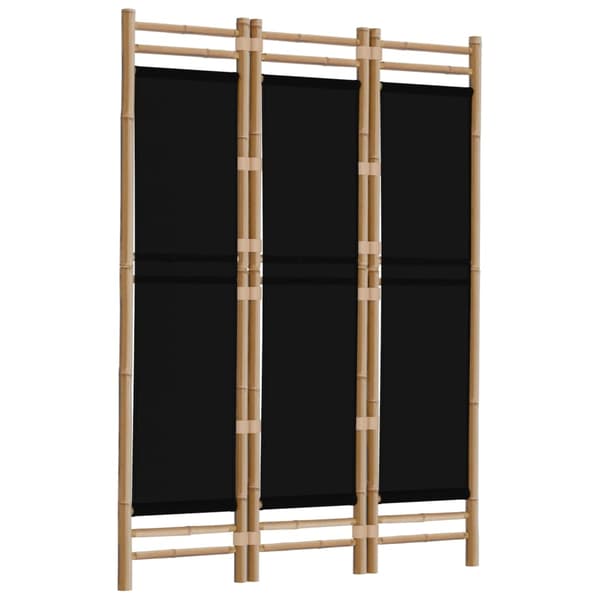 vidaXL Hopfällbar 3-panelsskärm, 120 cm, bambu och kanvas