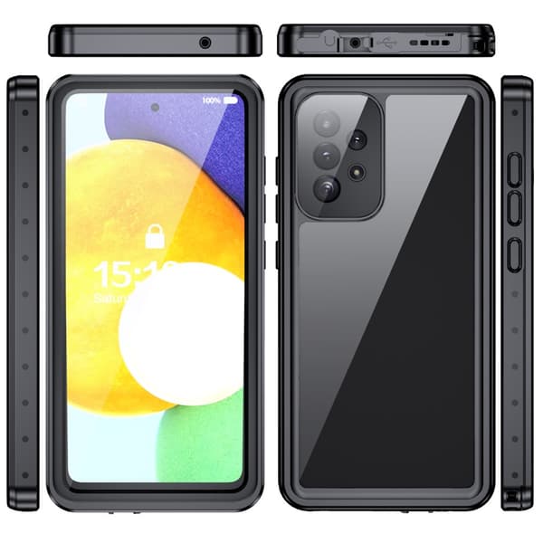 IP68 vandtæt etui til A52s 5G / A52 5G / A52 4G, Redpepper, sort