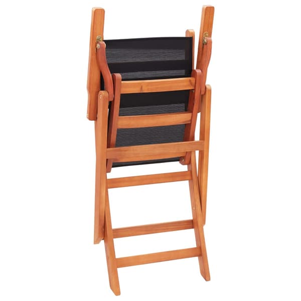 vidaXL foldbare havestole 4 stk. sort, eukalyptus og textilene