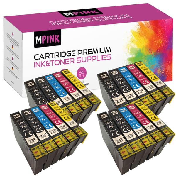 20x blæk til Epson GP-E603XL CMYKK x4 GP