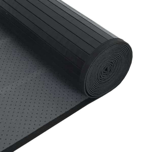 vidaXL Suorakulmainen matto, musta, 60x200 cm, bambu