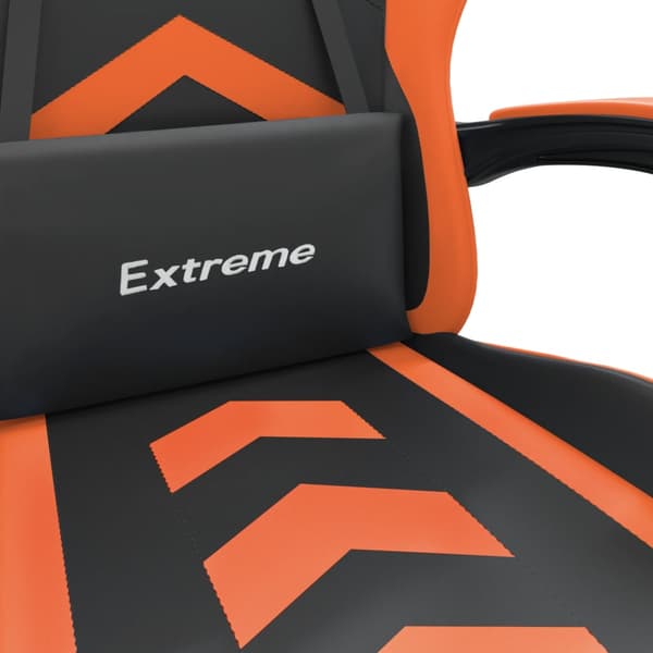 vidaXL gamingstol, sort og orange, kunstlæder