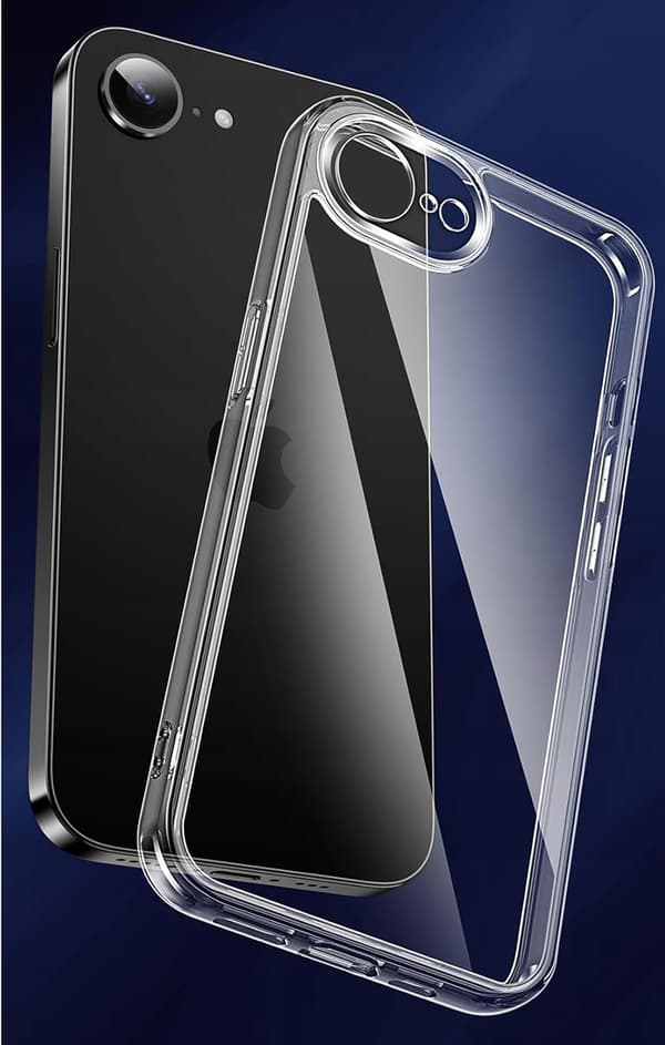 SLIM CLEAR BAGSIDER til Apple iPhone 16e + GLAS