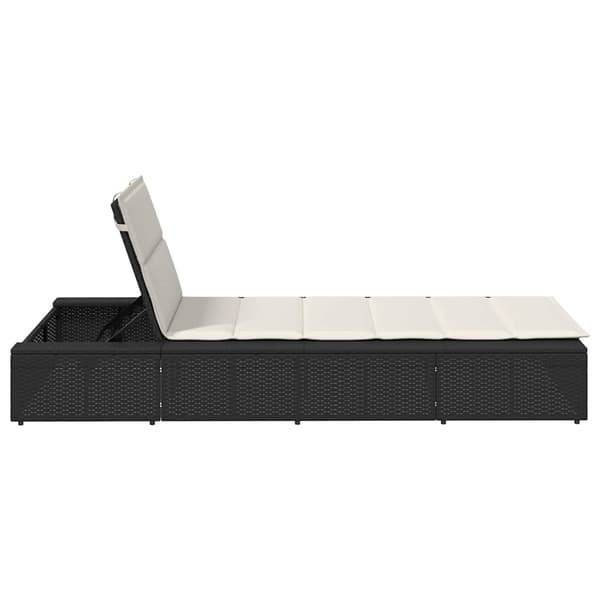 vidaXL liggestol med flydende hynde sort polyrattan