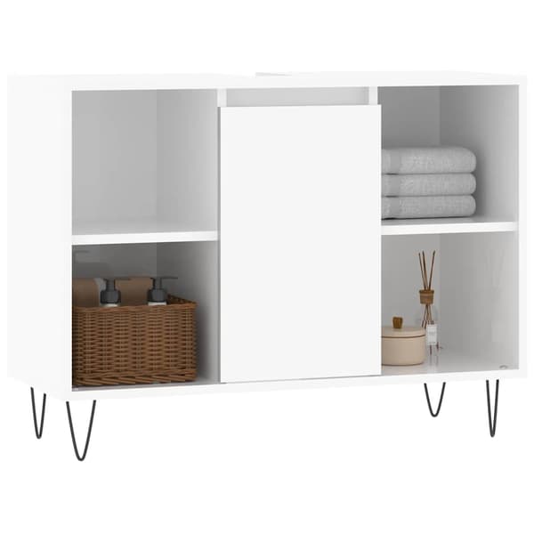 vidaXL Badrumsskåp blankt vit 80x33x60 cm