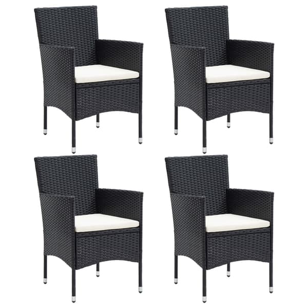 vidaXL havestole, sæt med 4, polyrattan, sort