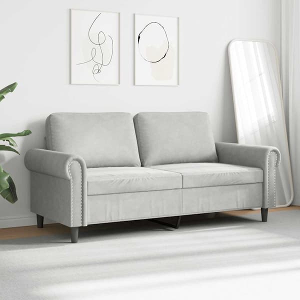 vidaXL 2-sitssoffa ljusgrå 140 cm klädd i sammet