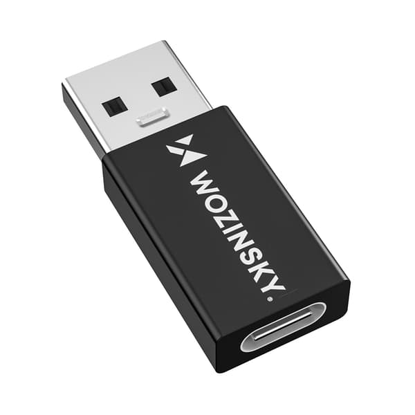 USB-A - USB-C OTG -sovitin - musta
