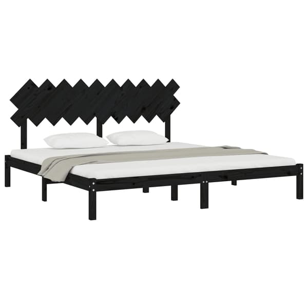 vidaXL sengestel sort 200 x 200 cm massivt træ