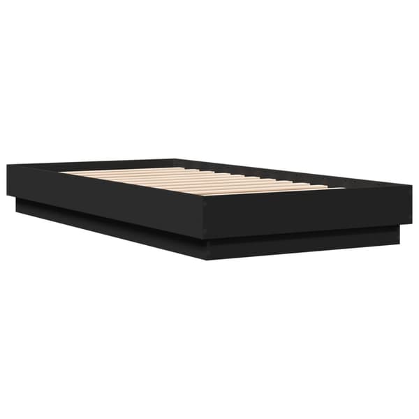 vidaXL sengestel sort 75x190 cm træbaseret materiale