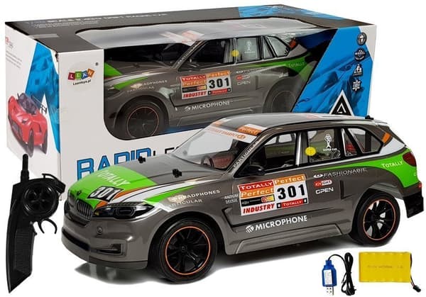 RC 1:10 2.4G Kauko-ohjattava Urheiluauto Harmaa