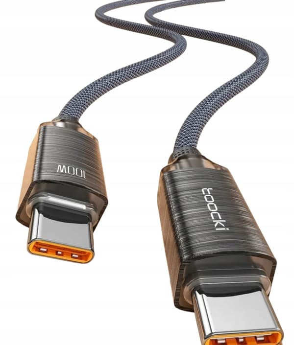 Toocki harmaa nopea USB-C - USB-C QC 4.0 tehokas PD 5A 100W 1m
