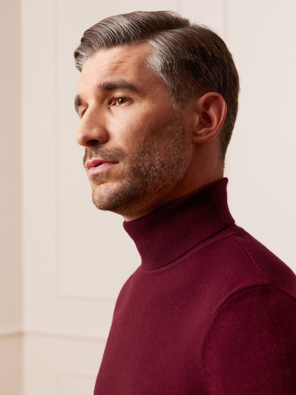 BRACKEN XL BURGUNDY TURTLENECK