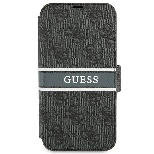 Guess book 4G Stripe flipfodral till iPhone 13 mini, grå/grå