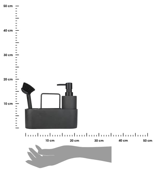 Vätskedispenser med borste och stativ