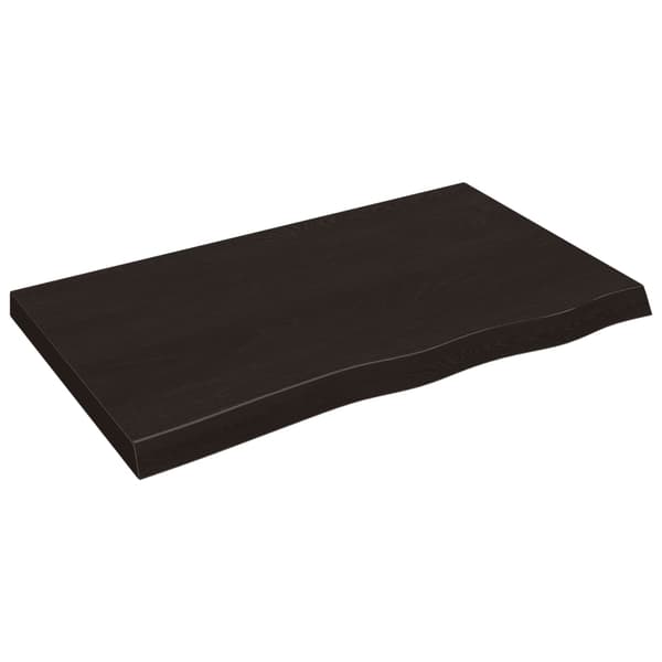 vidaXL hylde mørkebrun 100x60x(2-6) cm egetræsfinish