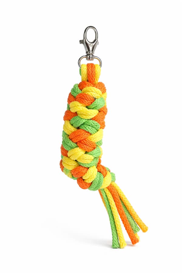 Käpphästkoppel flätat rep - gul/ljusgrön/orange