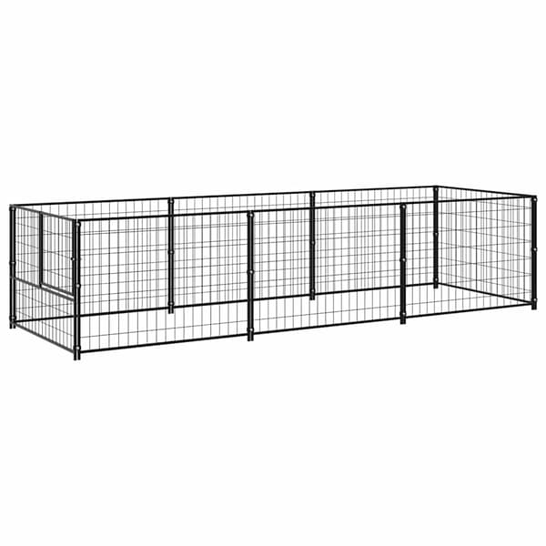 vidaXL hundebur, sort, 3 m², stål
