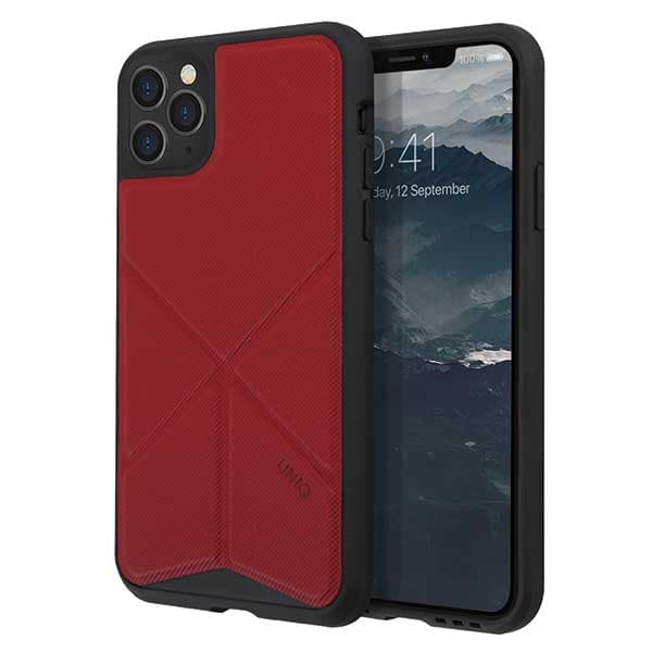 UNIQ Transforma cover med stativ til iPhone 11 Pro Max, rød