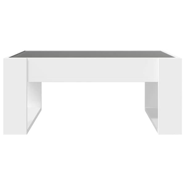 vidaXL Infinity soffbord med LED, vit, 70x53x30 cm