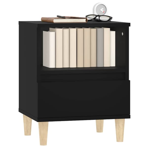 vidaXL sengebord sort 40x35x50 cm