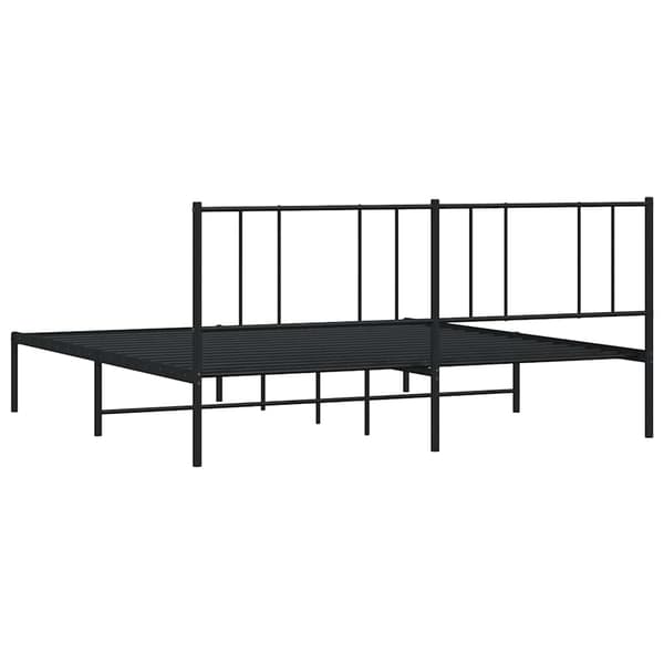 vidaXL metalsengestel med hovedgærde sort 183x213 cm