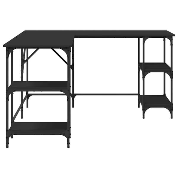 vidaXL skrivebord, sort, 139x139x75 cm, træbaseret materiale