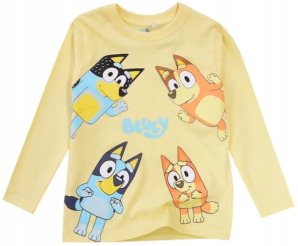 Bluey Dog pojkblus långärmad bomull gul 110