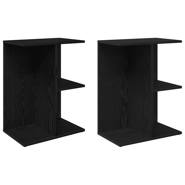 vidaXL sengeborde, sæt med 2, sort, 46,5x29x61 cm