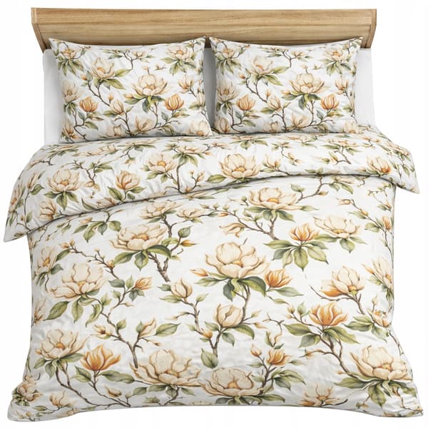 Sengesæt 200x220 100% tyk bomuld 3 dele poleret premium blomster