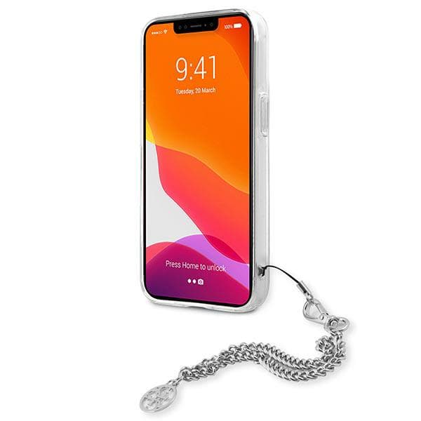 Guess Peony Chain Collection cover til iPhone 13 mini, sølv/sølv