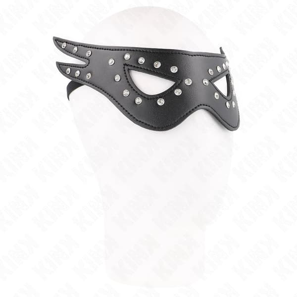 KINK Lædermaske Model 2 27x13 cm - Justerbar, Sort