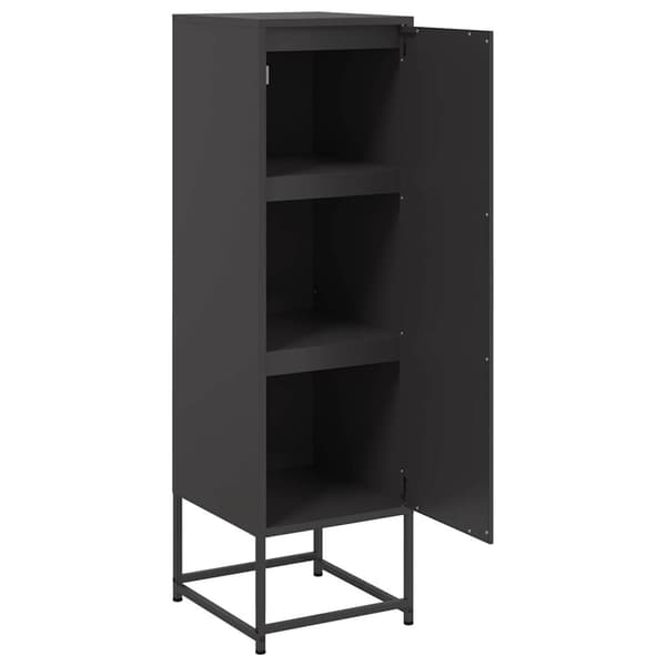 vidaXL skab, sort, 36x39x123 cm, stål