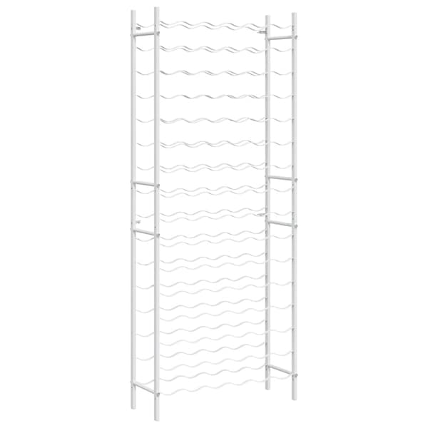 vidaXL 96 pullon viinipulloteline valkoinen metalli