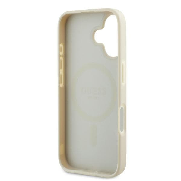 Guess Grained Ring MagSafe-skal till iPhone 16, Beige