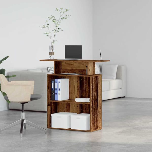 vidaXL receptionsdisk gammelt træ 100x40x104 cm limet træ
