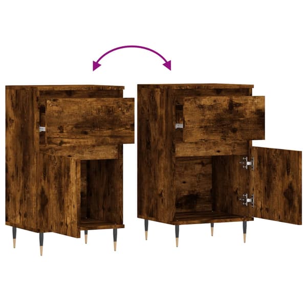 vidaXL kommode, røget eg, 40x35x70 cm, træbaseret materiale