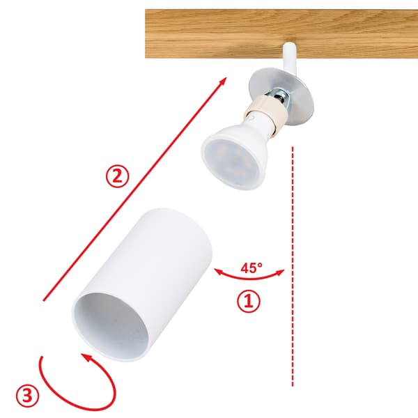 Moderne hvid lampe - 2 x GU10 - L=35 cm