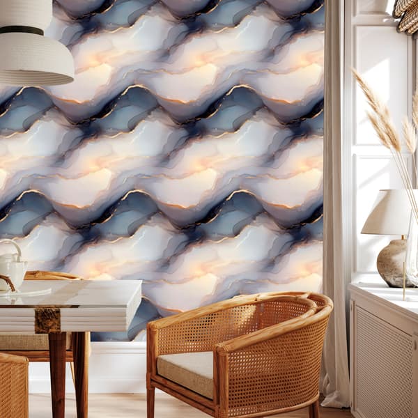 Mustetapetti Vaaleanharmaa, harmaa ja kermanvärinen 50x1000 cm