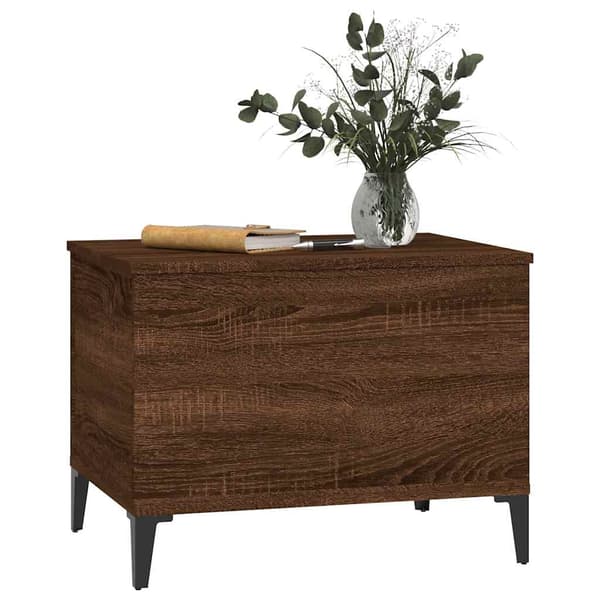 vidaXL sofabord brunt egetræ 60x44,5x45 cm