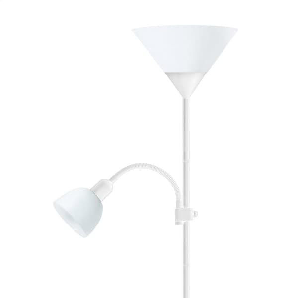 PLATINET GOLVLAMPA E27+E14 VIT [45177]