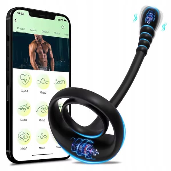Prostata massager vibrerende ring anal plug app