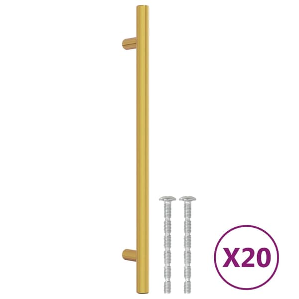 vidaXL skabsgreb, 20 stk., guld, 192 mm, rustfrit stål