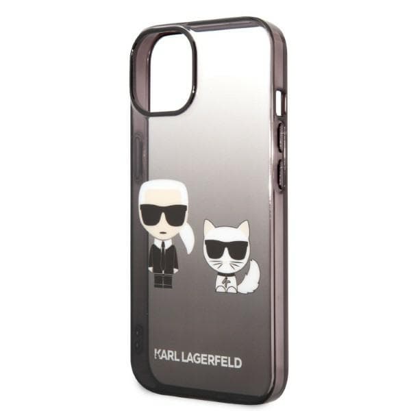 Karl Lagerfeld Ikonik Karl & Choupette-etui til iPhone 14 Plus, sort