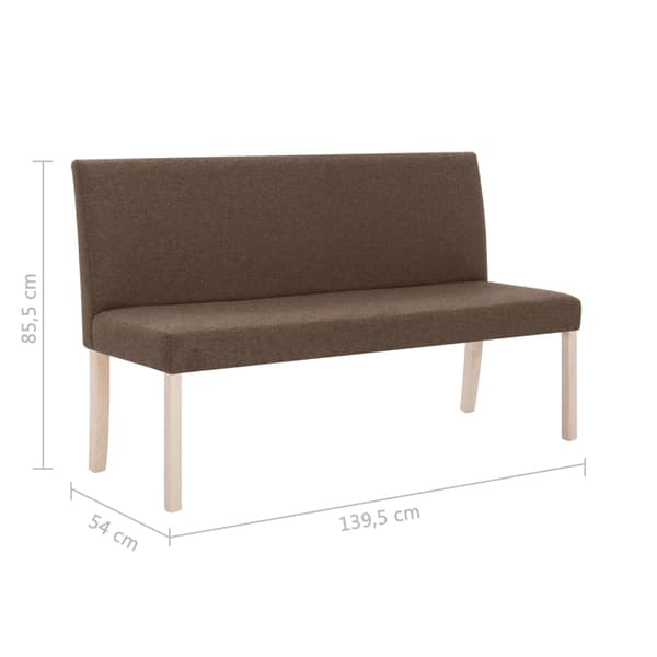 vidaXL Bänk, 139,5 cm, Brun, Polyester