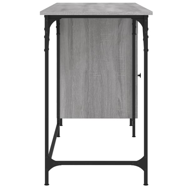 vidaXL computerbord, grå Sonoma-eg, 131x48x75 cm